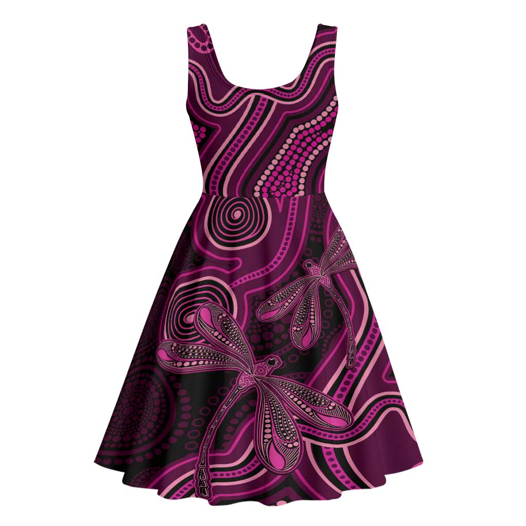 Australia Breast Cancer Awareness Midi Dress Pink Dragonflies Aboriginal Art - Vibe Hoodie