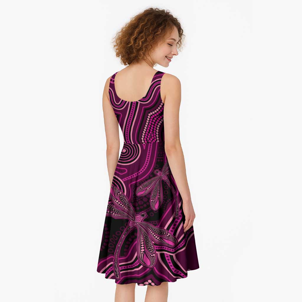 Australia Breast Cancer Awareness Midi Dress Pink Dragonflies Aboriginal Art - Vibe Hoodie