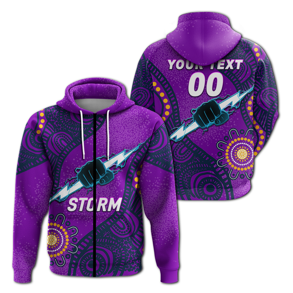 (Custom Personalised) Storm Rugby 2022 Aboriginal Art Hoodie - LT12 - Vibe Hoodie Shop