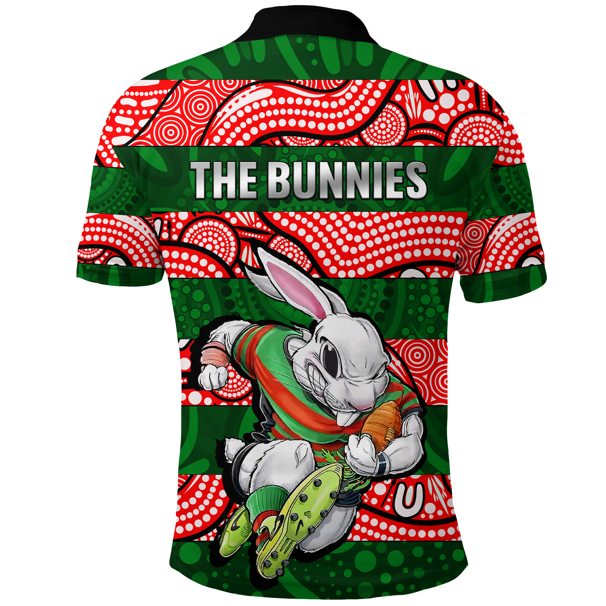 Rabbitohs Rugby The Bunnies Aboriginal Polo Shirt - - Vibe Hoodie Shop