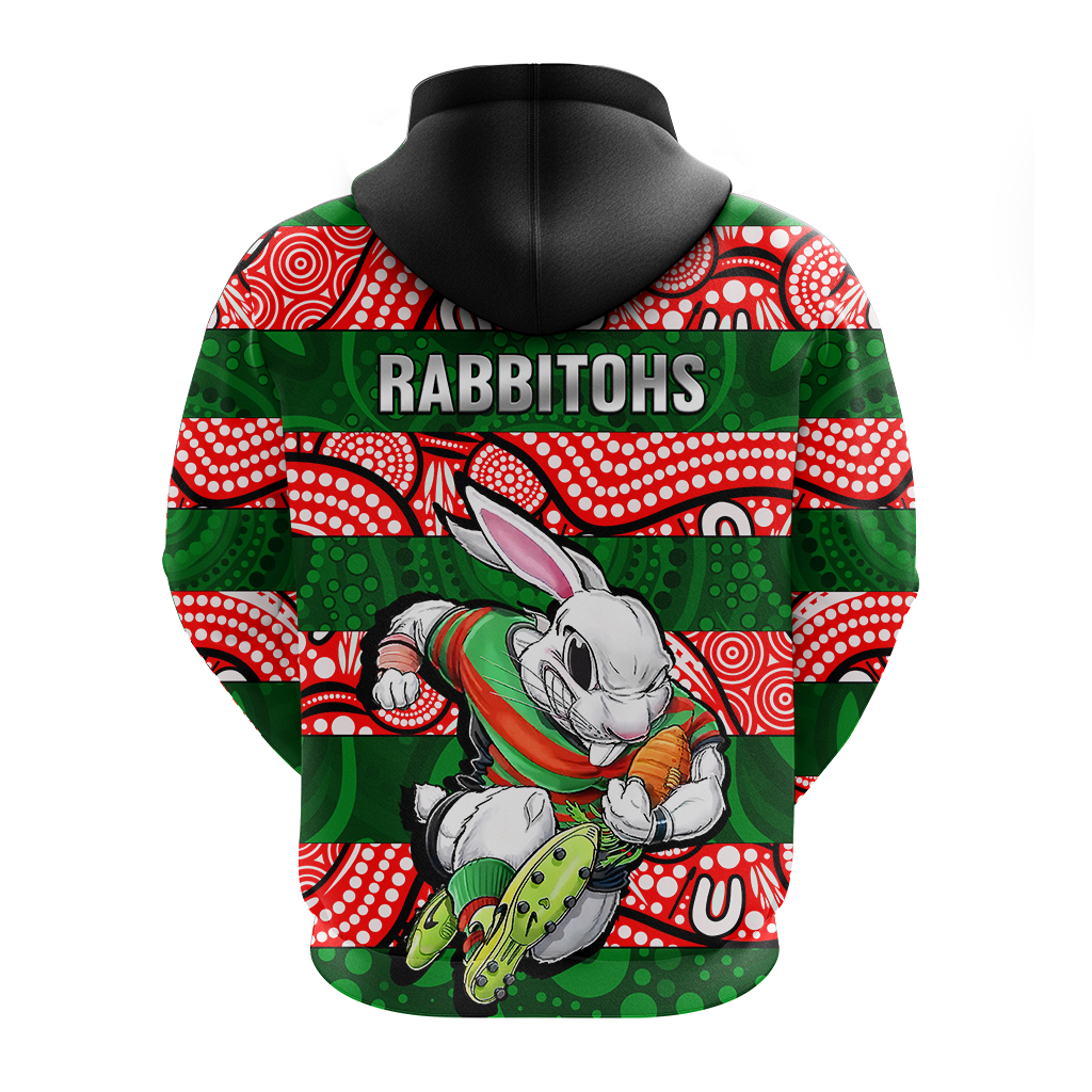 Rabbitohs Rugby The Bunnies Aboriginal Hoodie - LT2 - Vibe Hoodie Shop