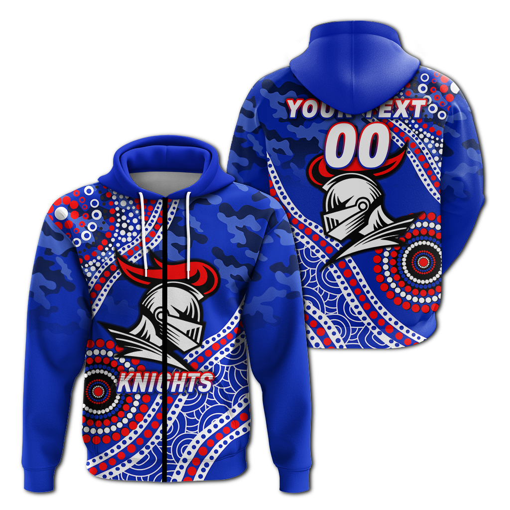 (Custom Personalised) Knights Rugby Camouflage Indigenous Art Hoodie - LT12 - Vibe Hoodie Shop