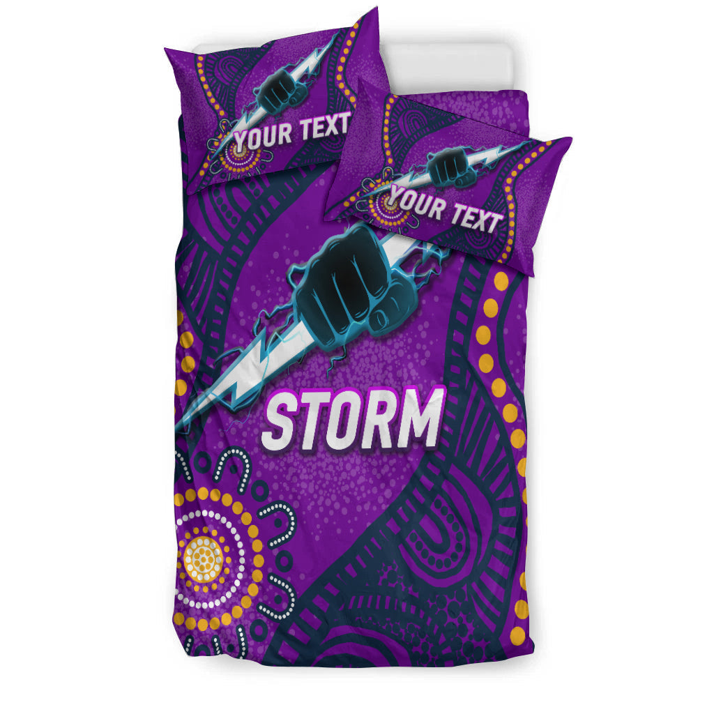 (Custom Personalised) Storm Rugby 2022 Aboriginal Art Bedding Set - - Vibe Hoodie Shop