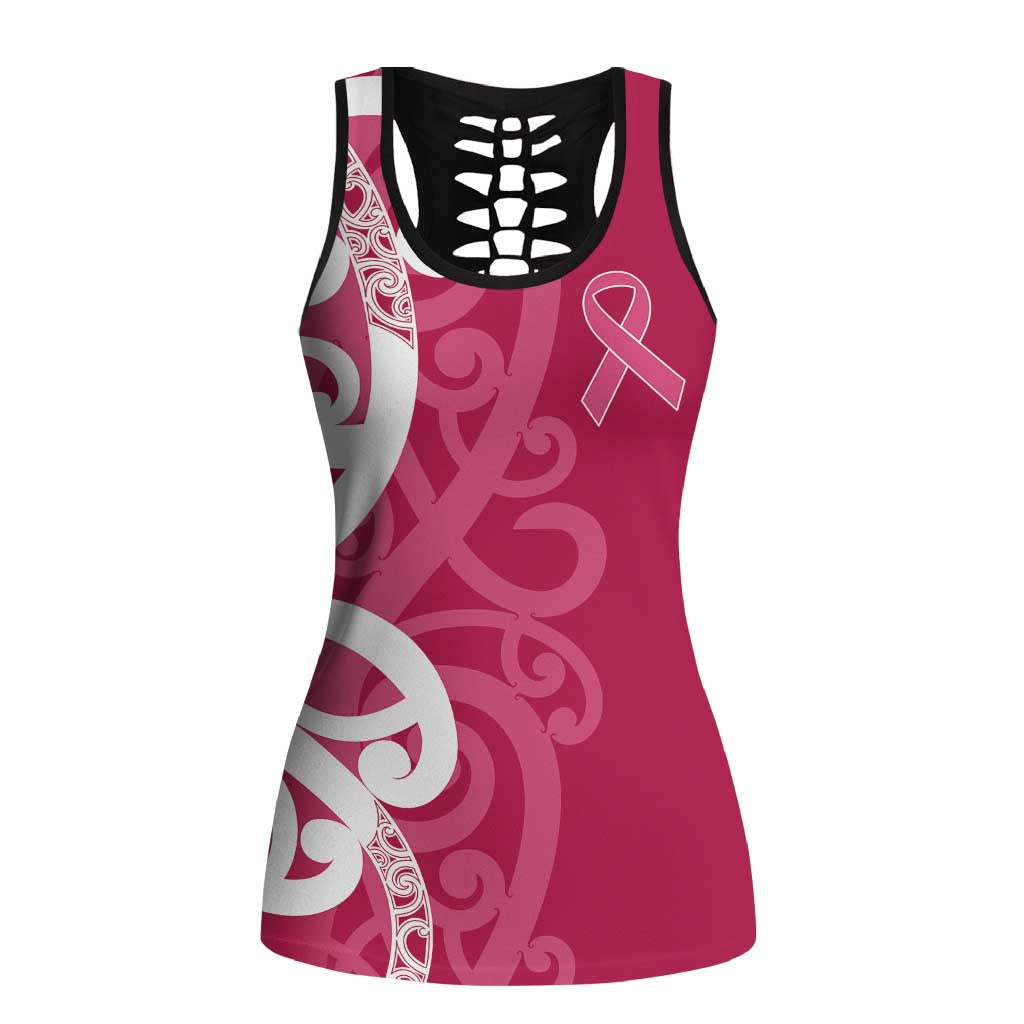 Breast Cancer Awareness Maori Hollow Tank Top Koru Kowhaiwhai - Vibe Hoodie