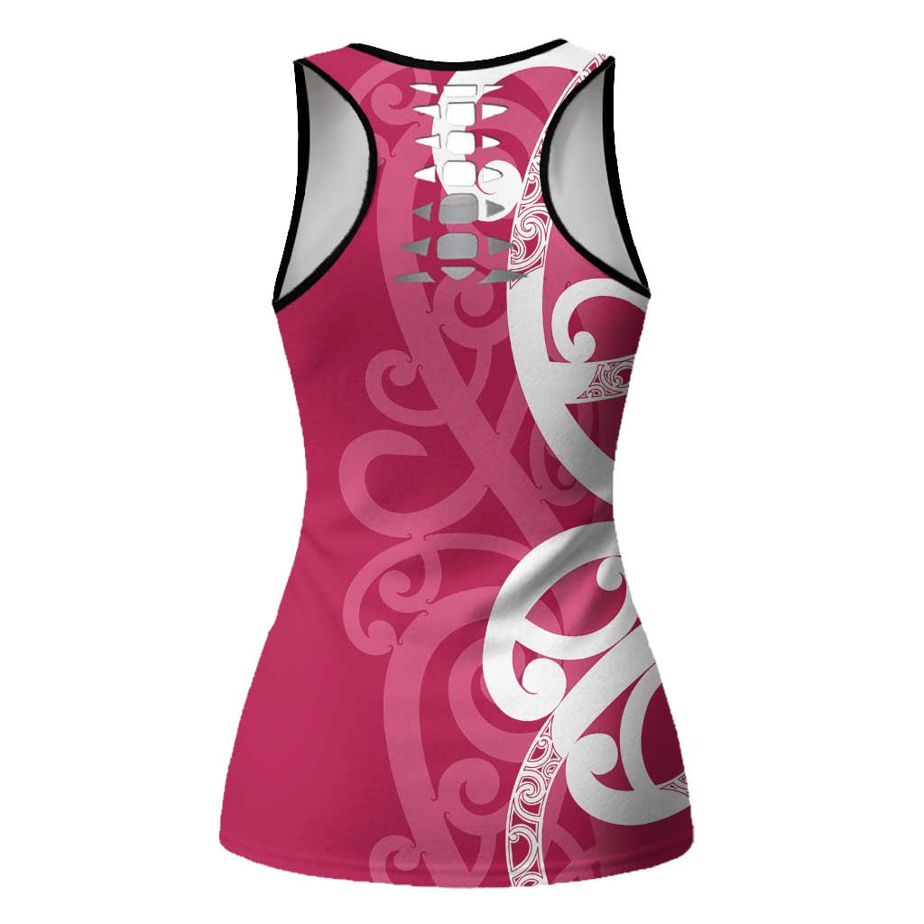 Breast Cancer Awareness Maori Hollow Tank Top Koru Kowhaiwhai - Vibe Hoodie