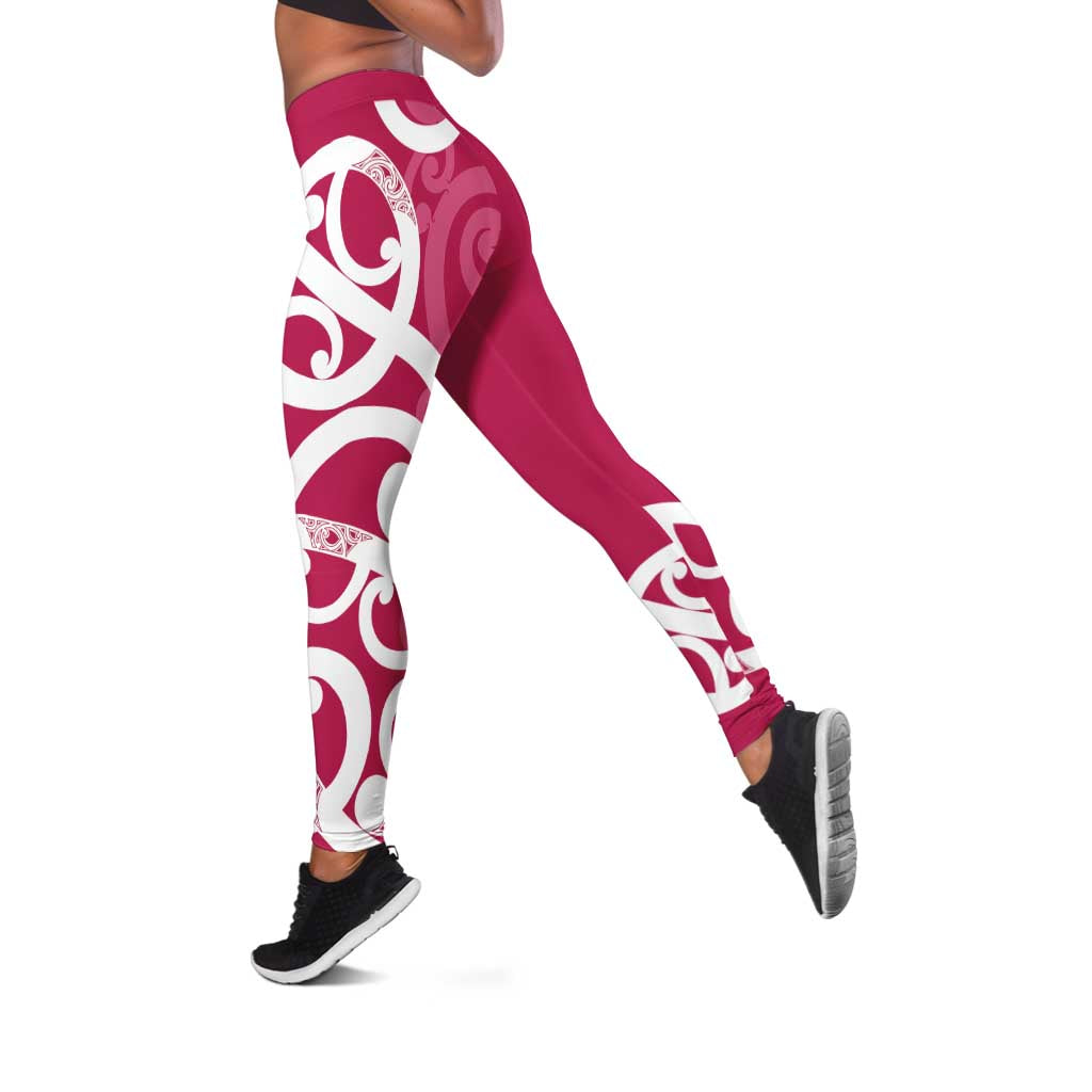 Breast Cancer Awareness Maori Leggings Koru Kowhaiwhai - Vibe Hoodie
