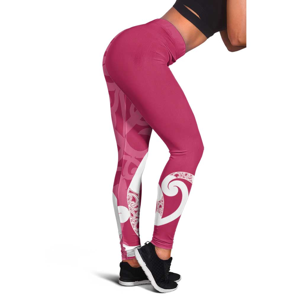 Breast Cancer Awareness Maori Leggings Koru Kowhaiwhai - Vibe Hoodie
