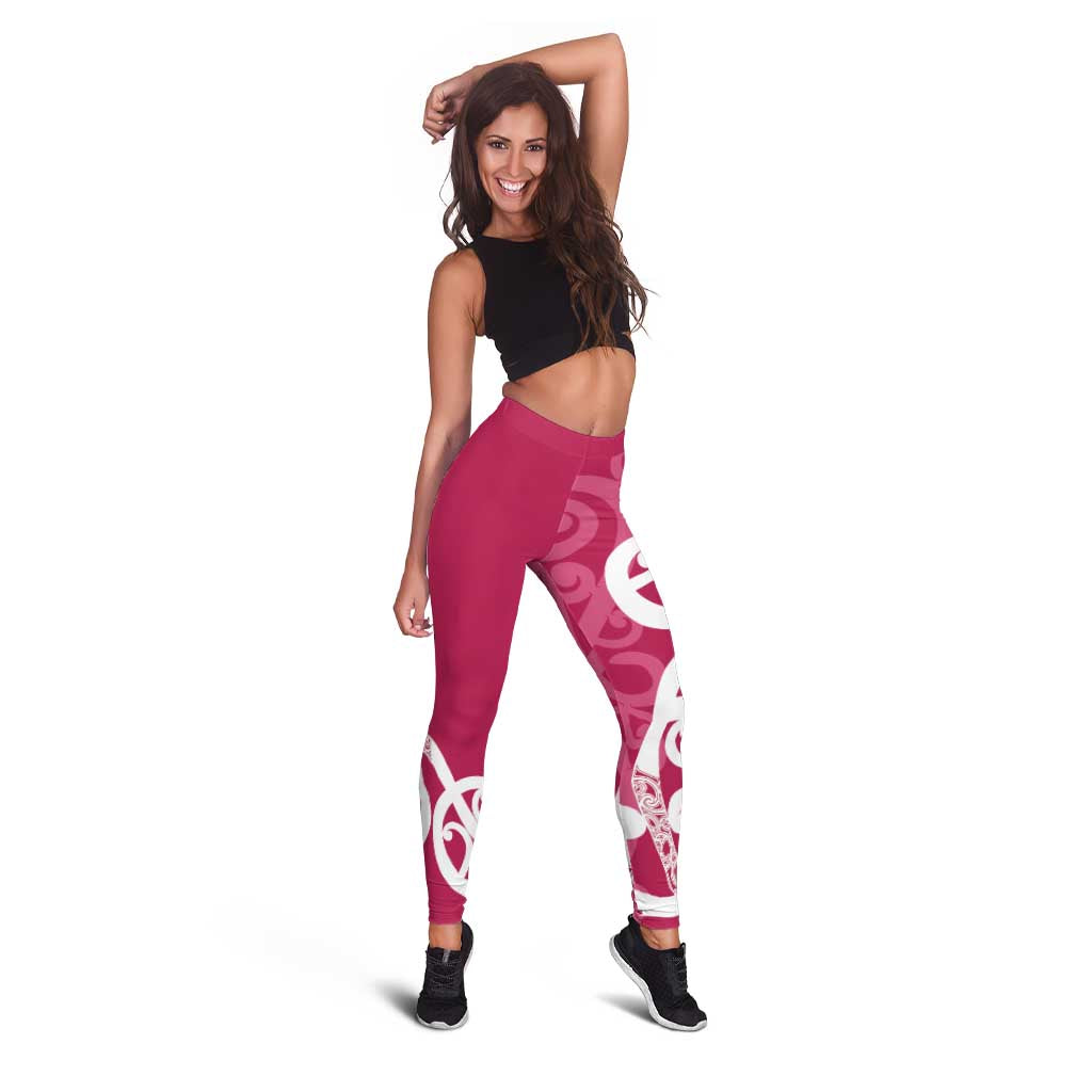 Breast Cancer Awareness Maori Leggings Koru Kowhaiwhai - Vibe Hoodie