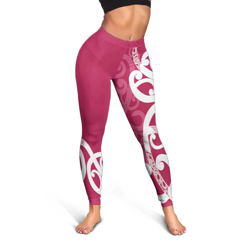 Breast Cancer Awareness Maori Leggings Koru Kowhaiwhai - Vibe Hoodie