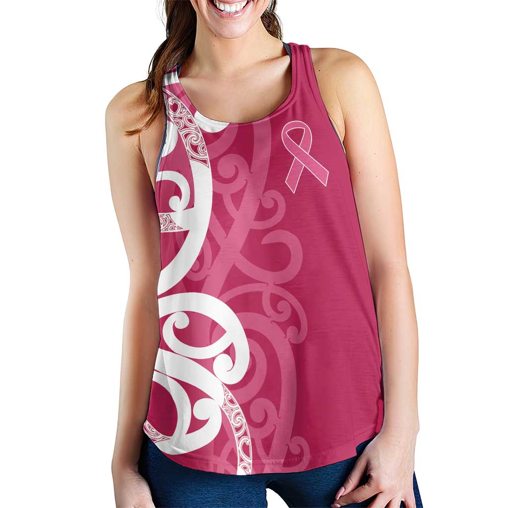 Breast Cancer Awareness Maori Women Racerback Tank Koru Kowhaiwhai - Vibe Hoodie