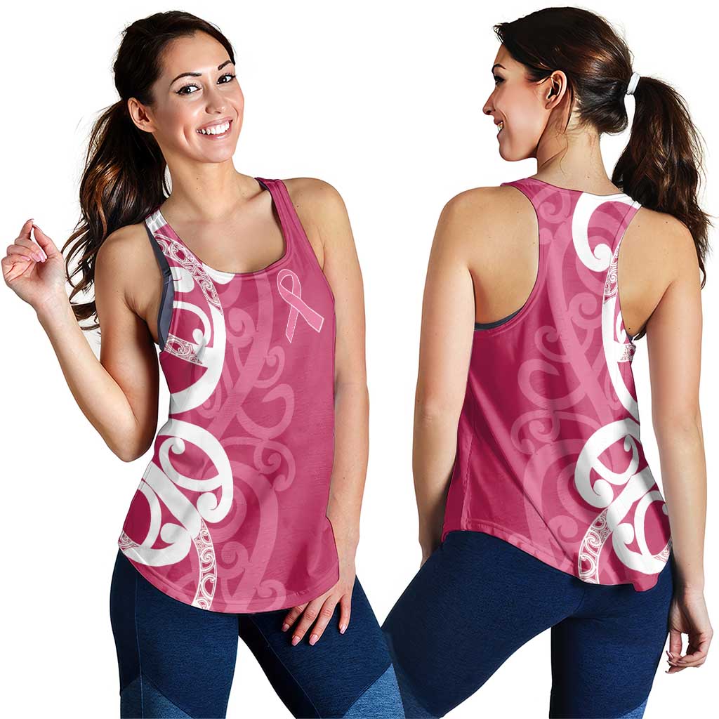 Breast Cancer Awareness Maori Women Racerback Tank Koru Kowhaiwhai - Vibe Hoodie