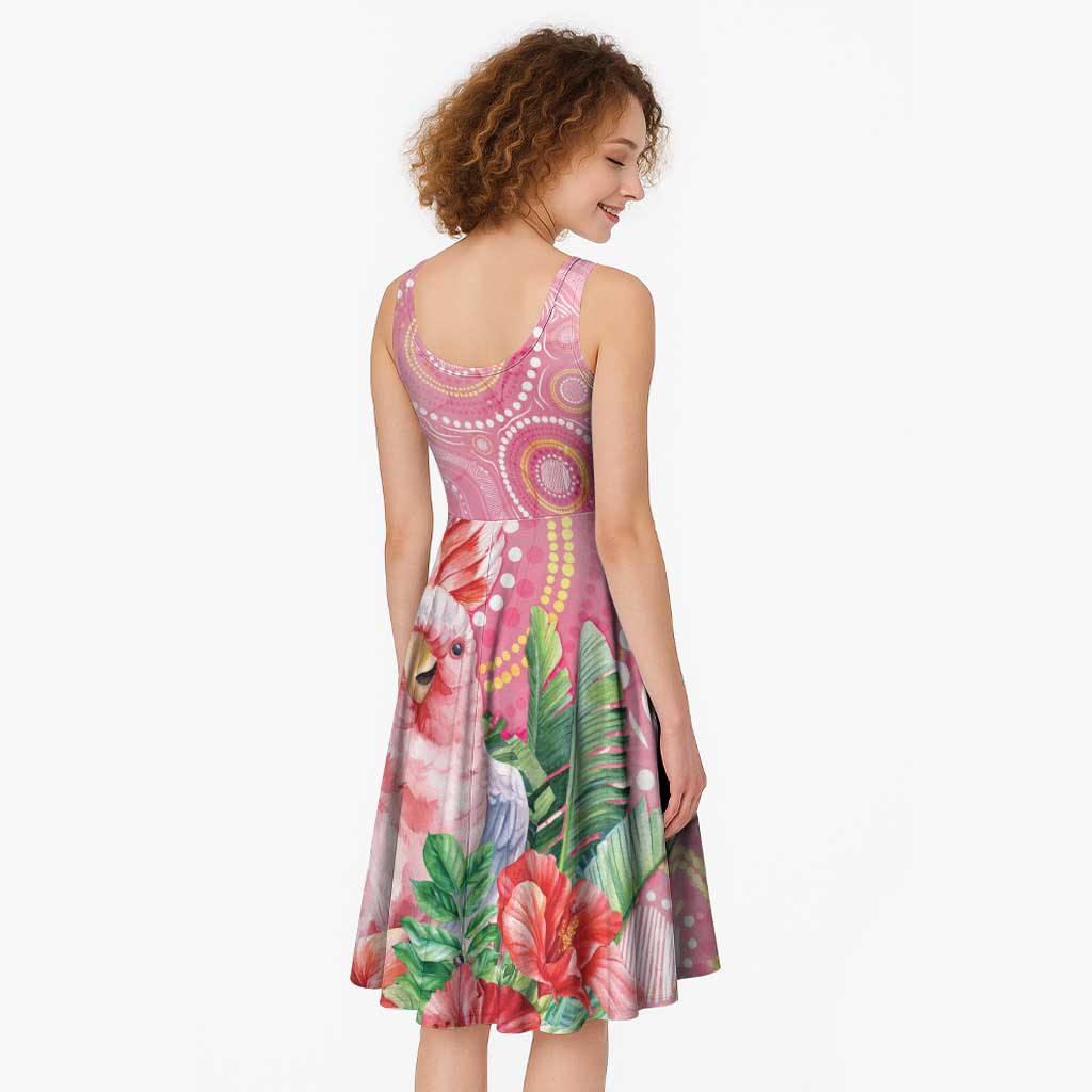 Breast Cancer Pink Cockatoo Midi Dress Australia Indigenous Watercolor Glaze - Vibe Hoodie