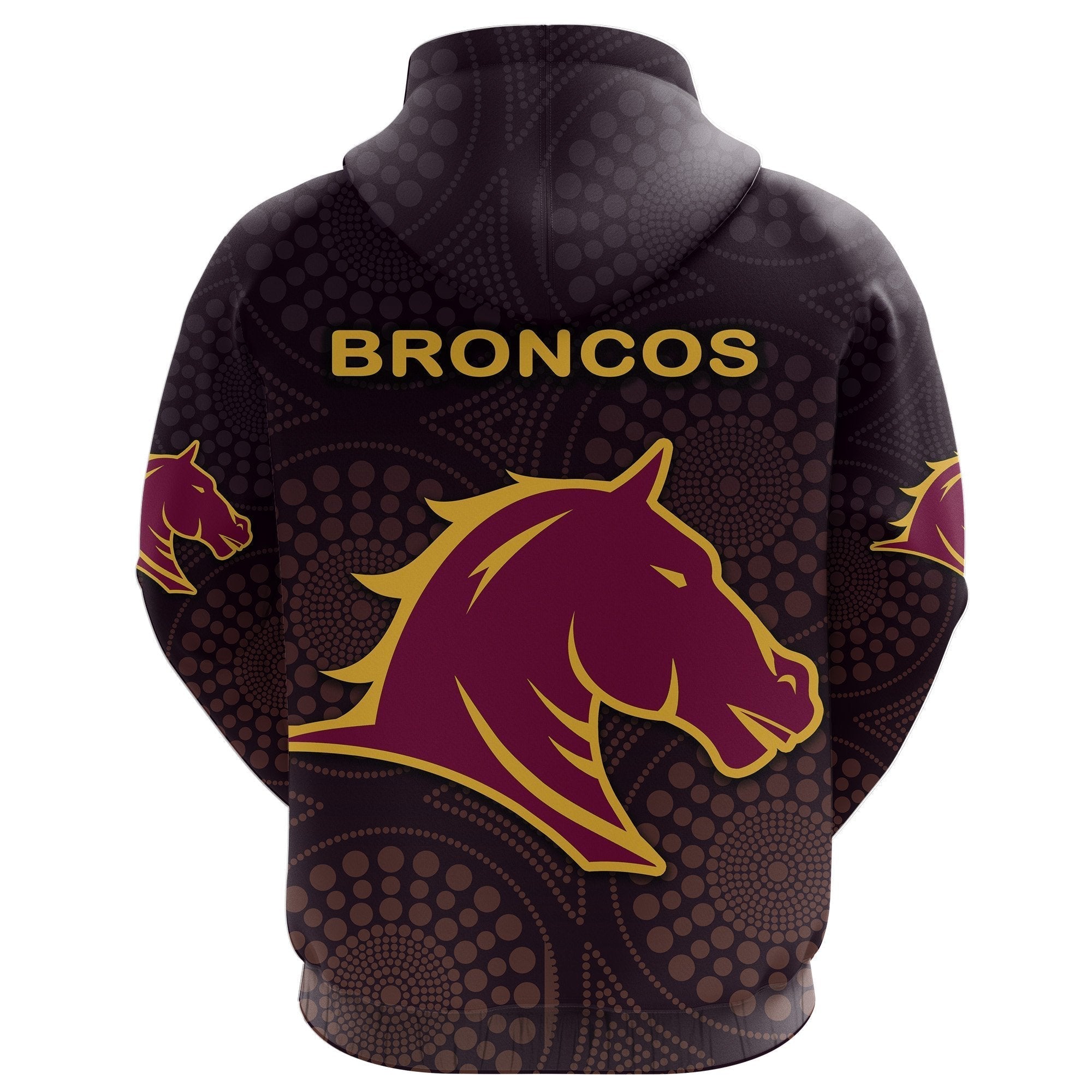 (Custom Personalised) Brisbane Hoodie Broncos Simple Indigenous - Vibe Hoodie Shop