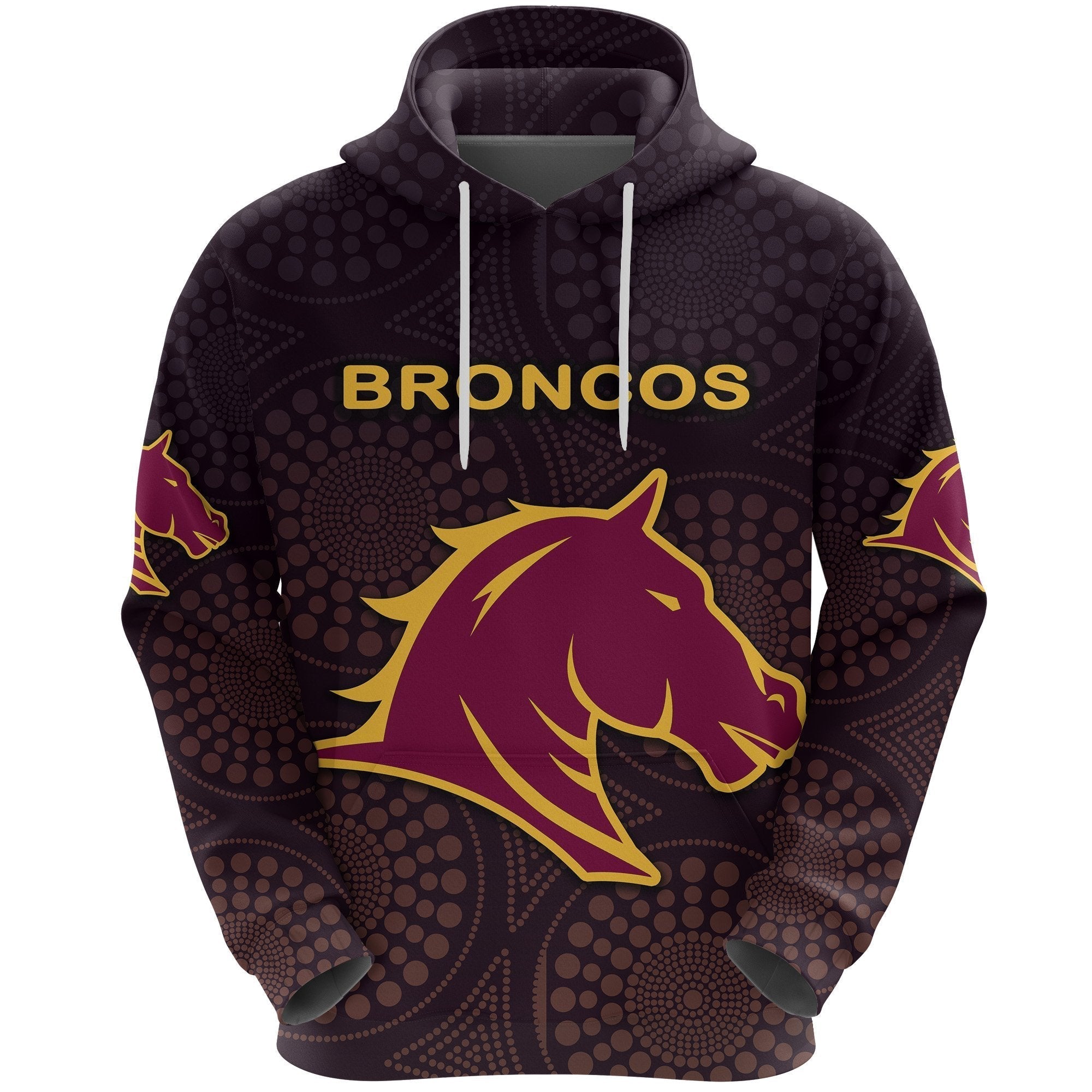 Brisbane Hoodie Broncos Simple Indigenous - Vibe Hoodie Shop