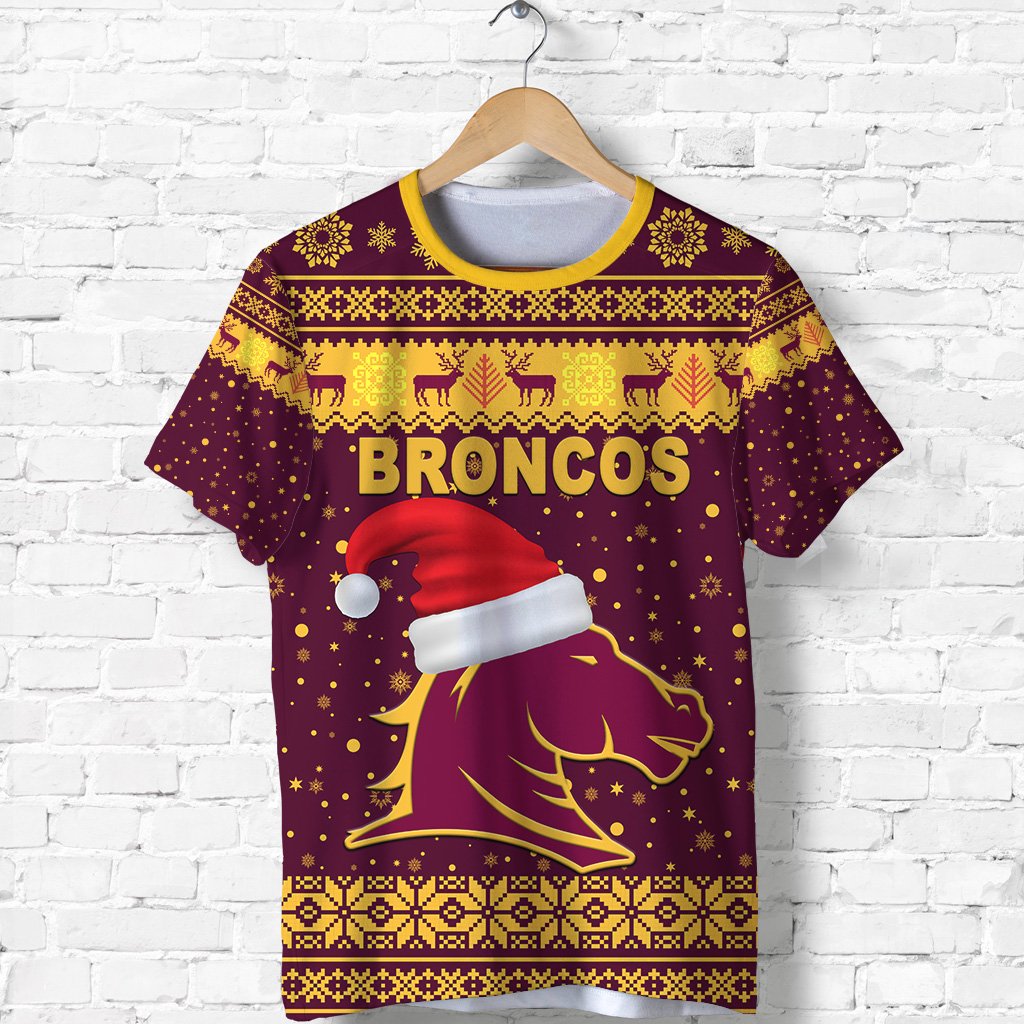 Brisbane T shirt Broncos Christmas Unique Vibes - Maroon - Vibe Hoodie Shop