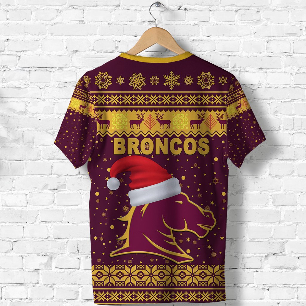 Brisbane T shirt Broncos Christmas Unique Vibes - Maroon - Vibe Hoodie Shop