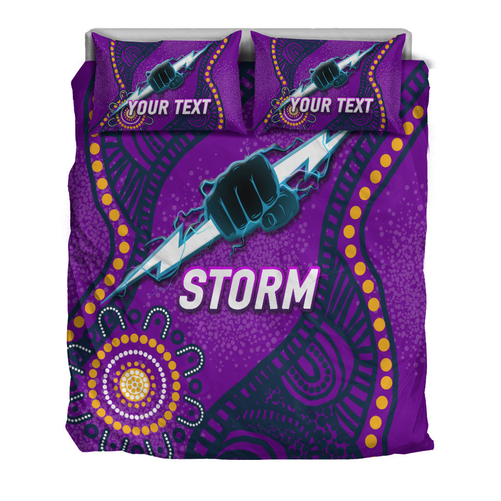 (Custom Personalised) Storm Rugby 2022 Aboriginal Art Bedding Set - - Vibe Hoodie Shop