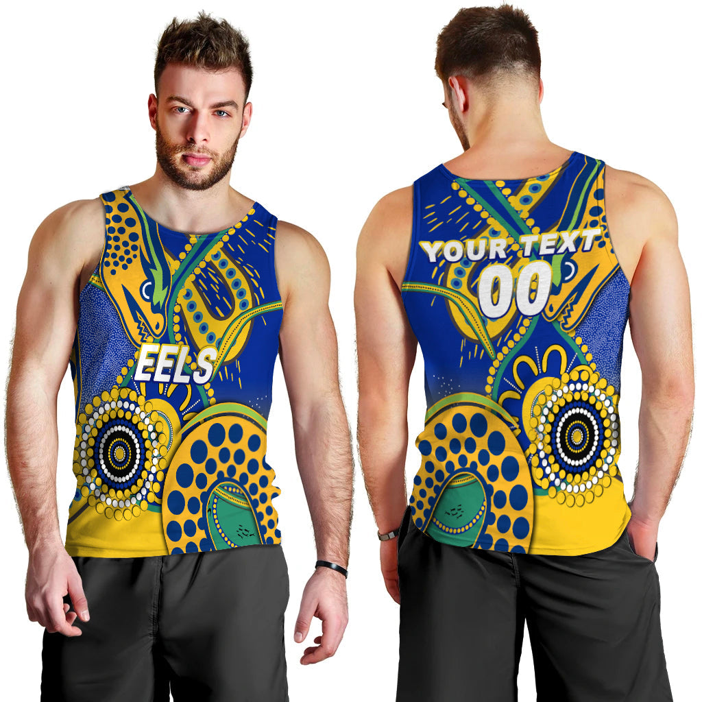 (Custom Personalised) Eels Rugby 2022 Aboriginal Art Men Tank Top - - Vibe Hoodie Shop