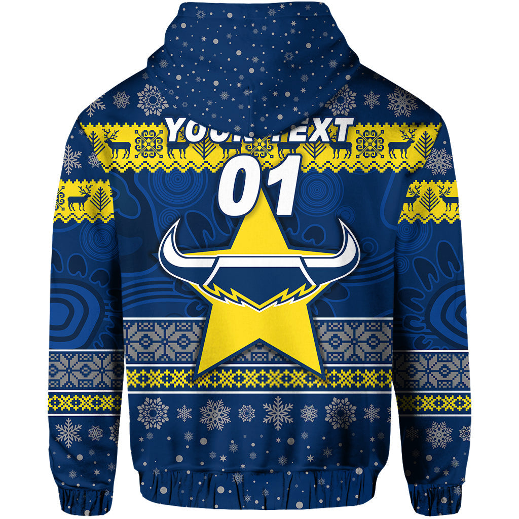 (Custom Personalised) North Queensland Cowboys Zip Hoodie Christmas Simple Style LT8 - Vibe Hoodie Shop