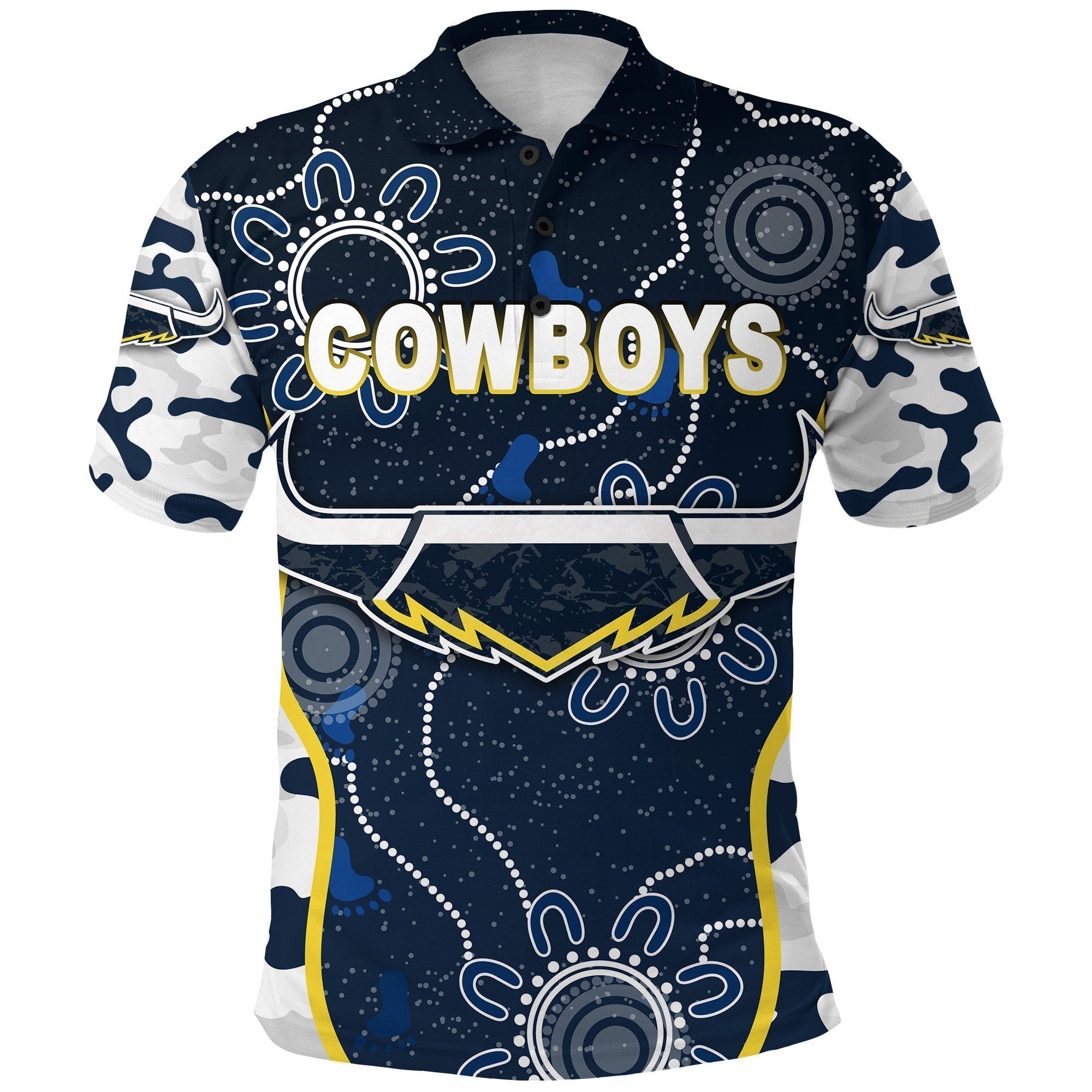 North Queensland Cowboys Polo Shirt ANZAC Day Camouflage Indigenous - Vibe Hoodie Shop
