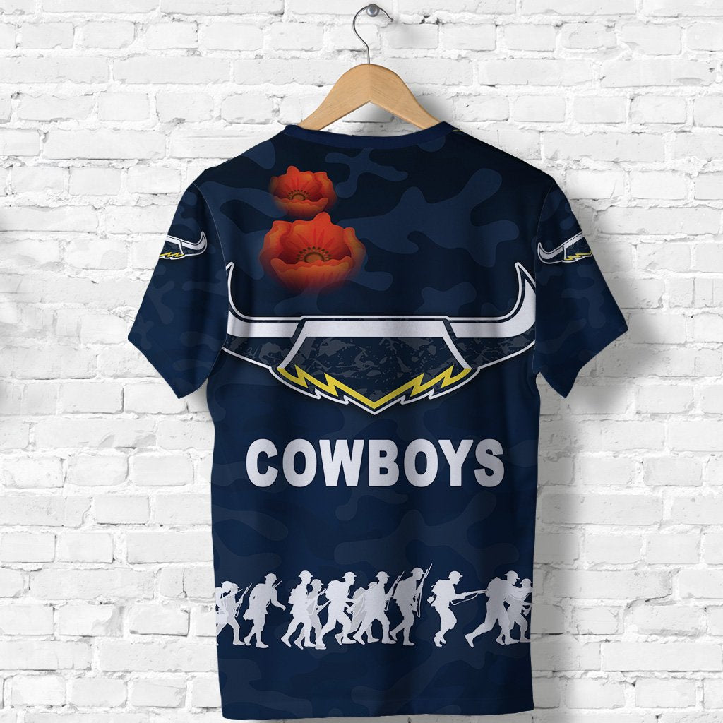 North Queensland Cowboys T shirt ANZAC Day Camouflage Vibes - Navy - Vibe Hoodie Shop