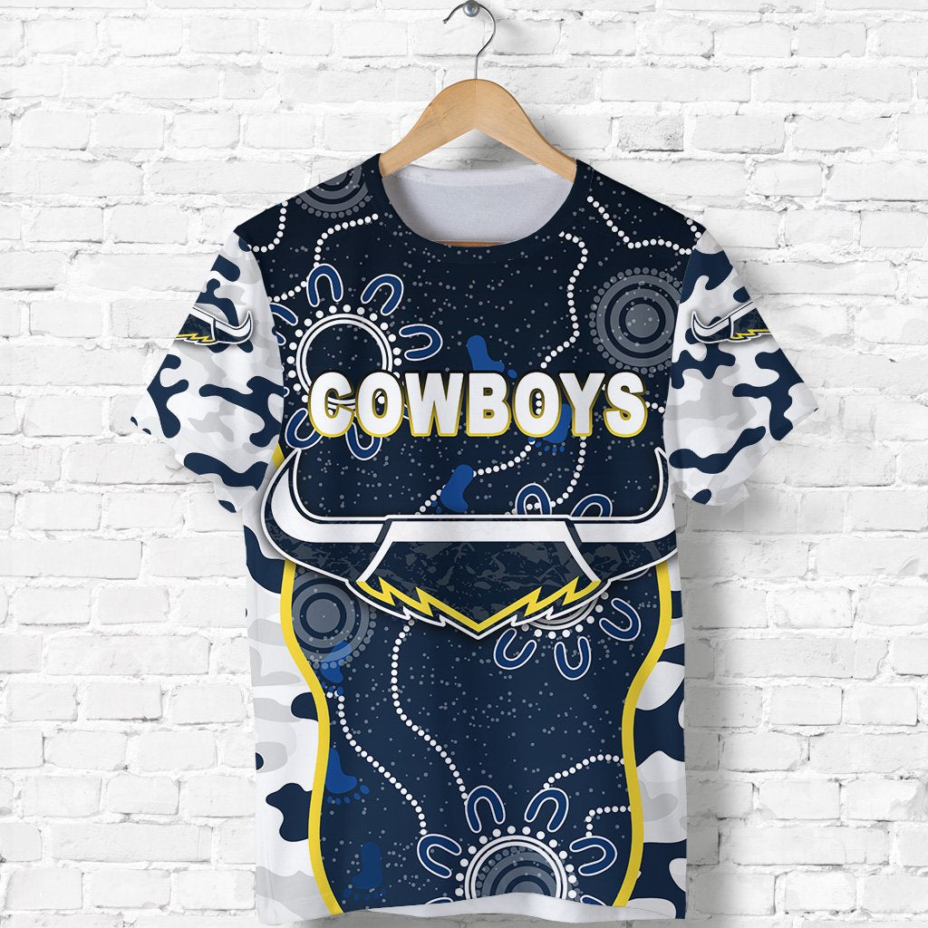 North Queensland Cowboys T shirt ANZAC Day Camouflage Indigenous - Vibe Hoodie Shop