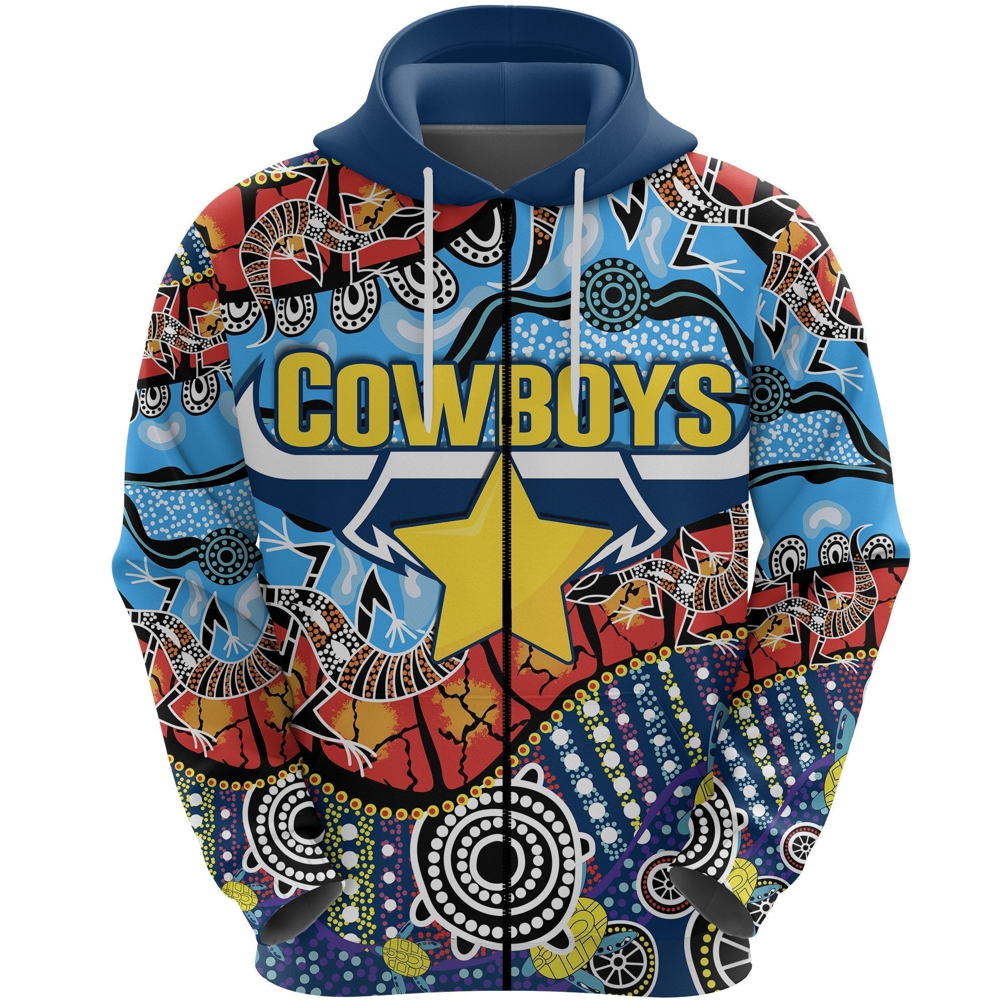 Cowboys Indigenous Zip Hoodie - Vibe Hoodie Shop