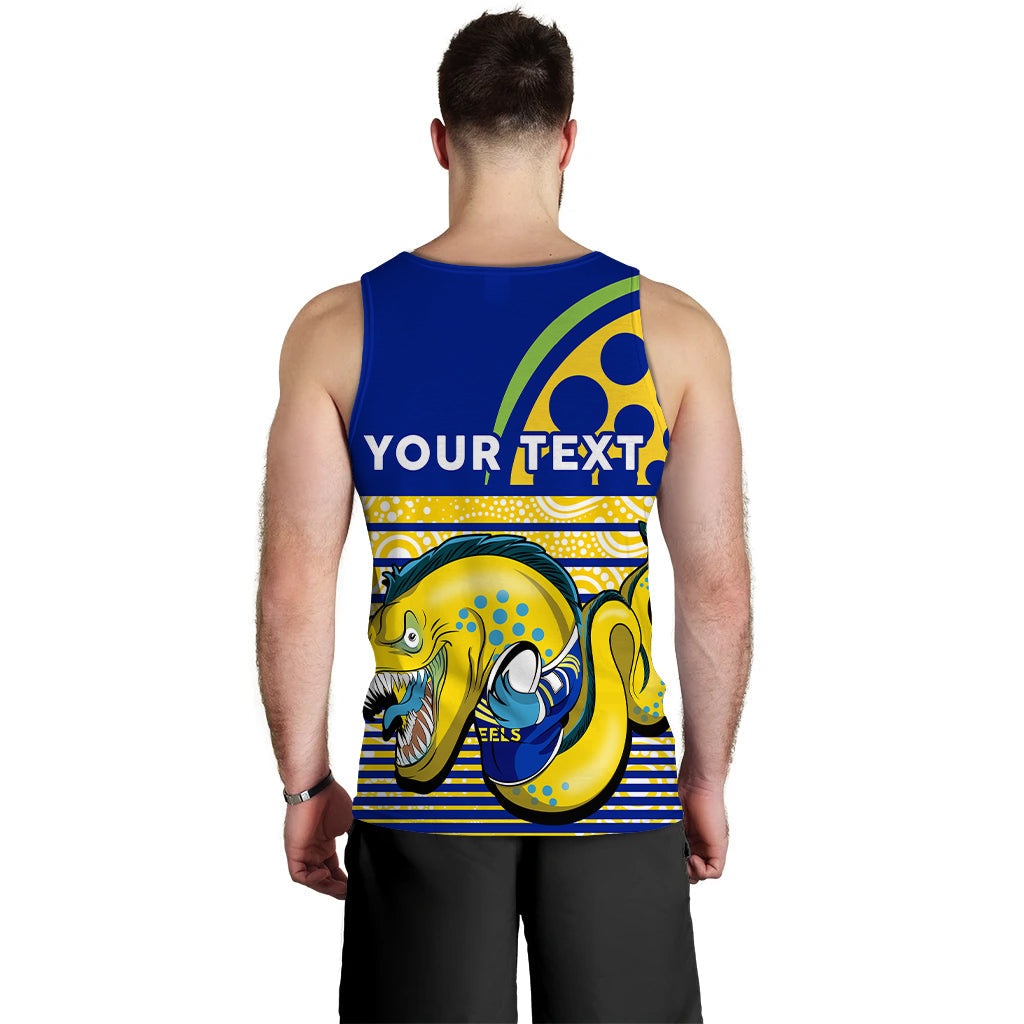 (Custom Personalised) Eels Rugby Parra Aboriginal Blue And Gold Men Tank Top - - Vibe Hoodie Shop