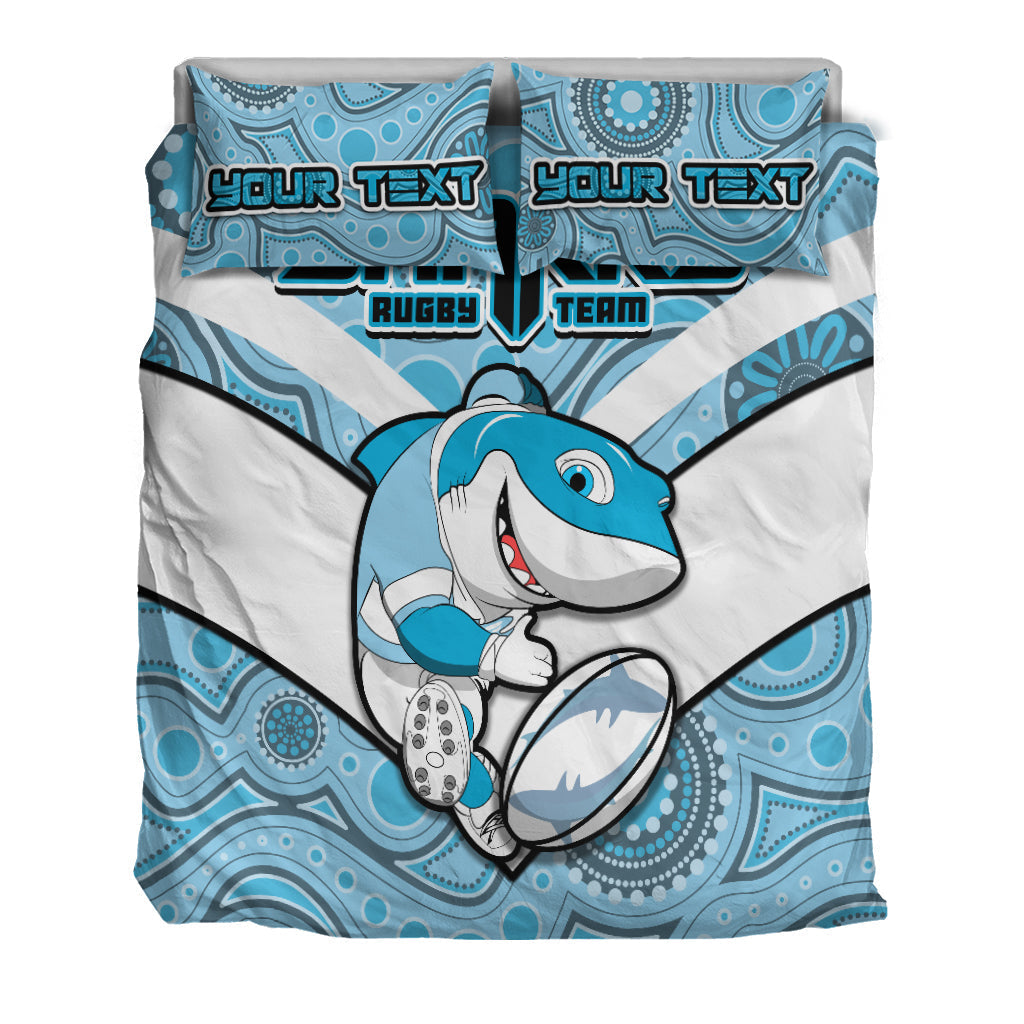 (Custom Personalised) Sharks Rugby Cronulla Australian Aboriginal Bedding Set - - Vibe Hoodie Shop