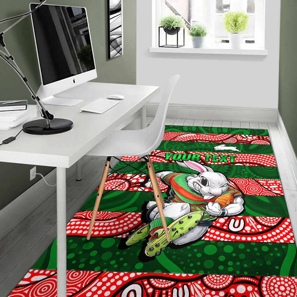 (Custom Personalised) Rabbitohs Rugby The Bunnies Aboriginal Area Rug - - Vibe Hoodie Shop