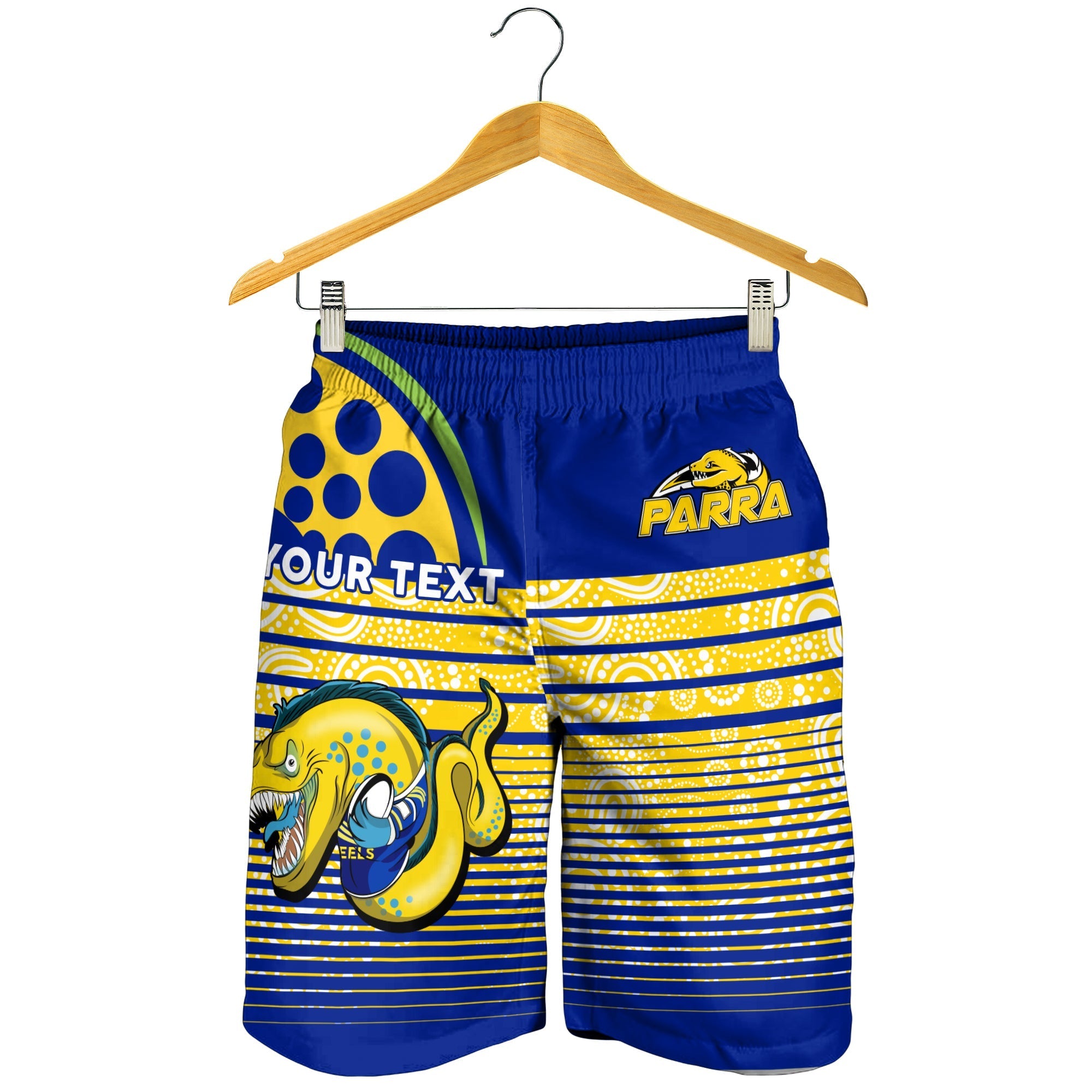 (Custom Personalised) Eels Rugby Parra Aboriginal Blue And Gold Men Short - - Vibe Hoodie Shop