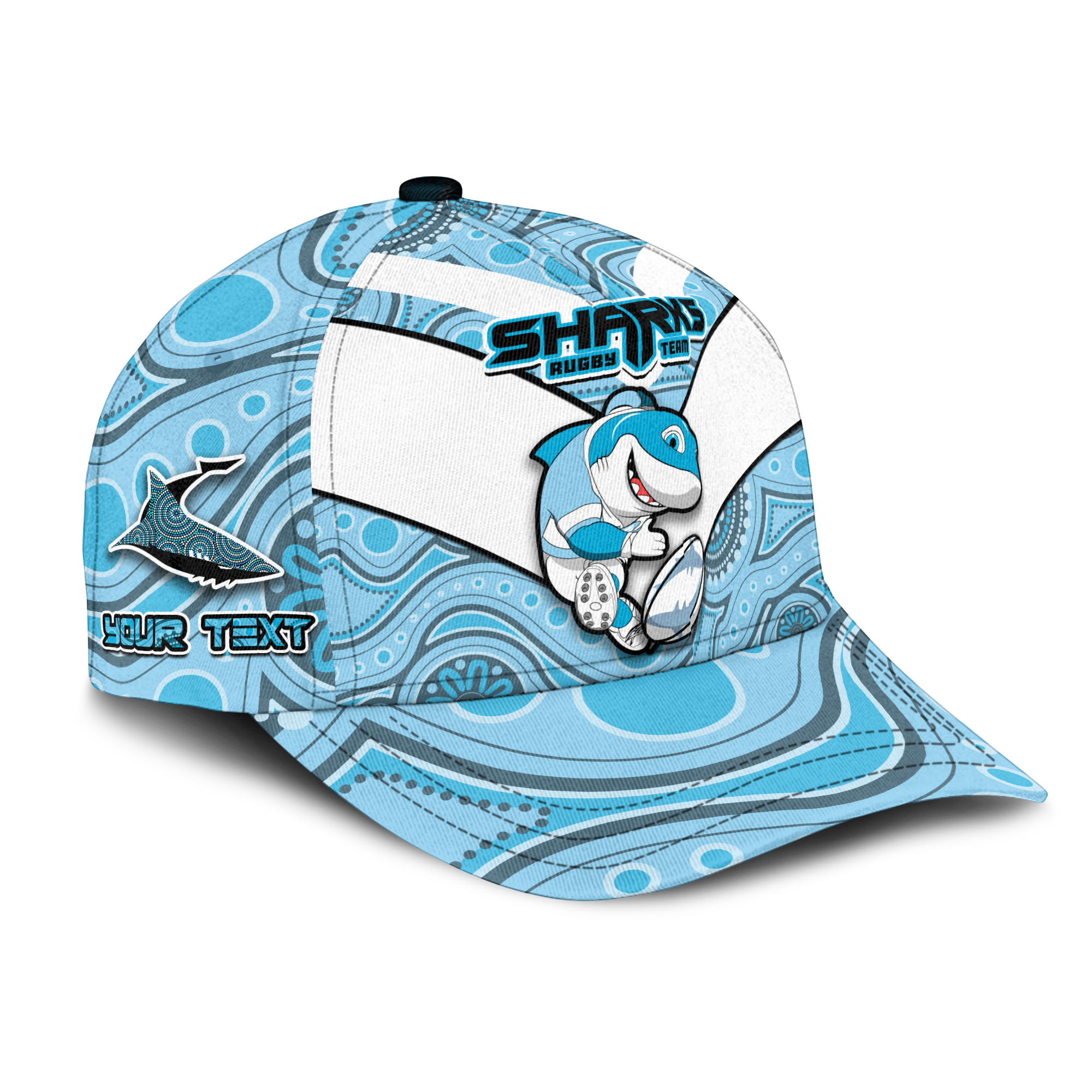 (Custom Personalised) Sharks Rugby Cronulla Australian Aboriginal Cap - - Vibe Hoodie Shop