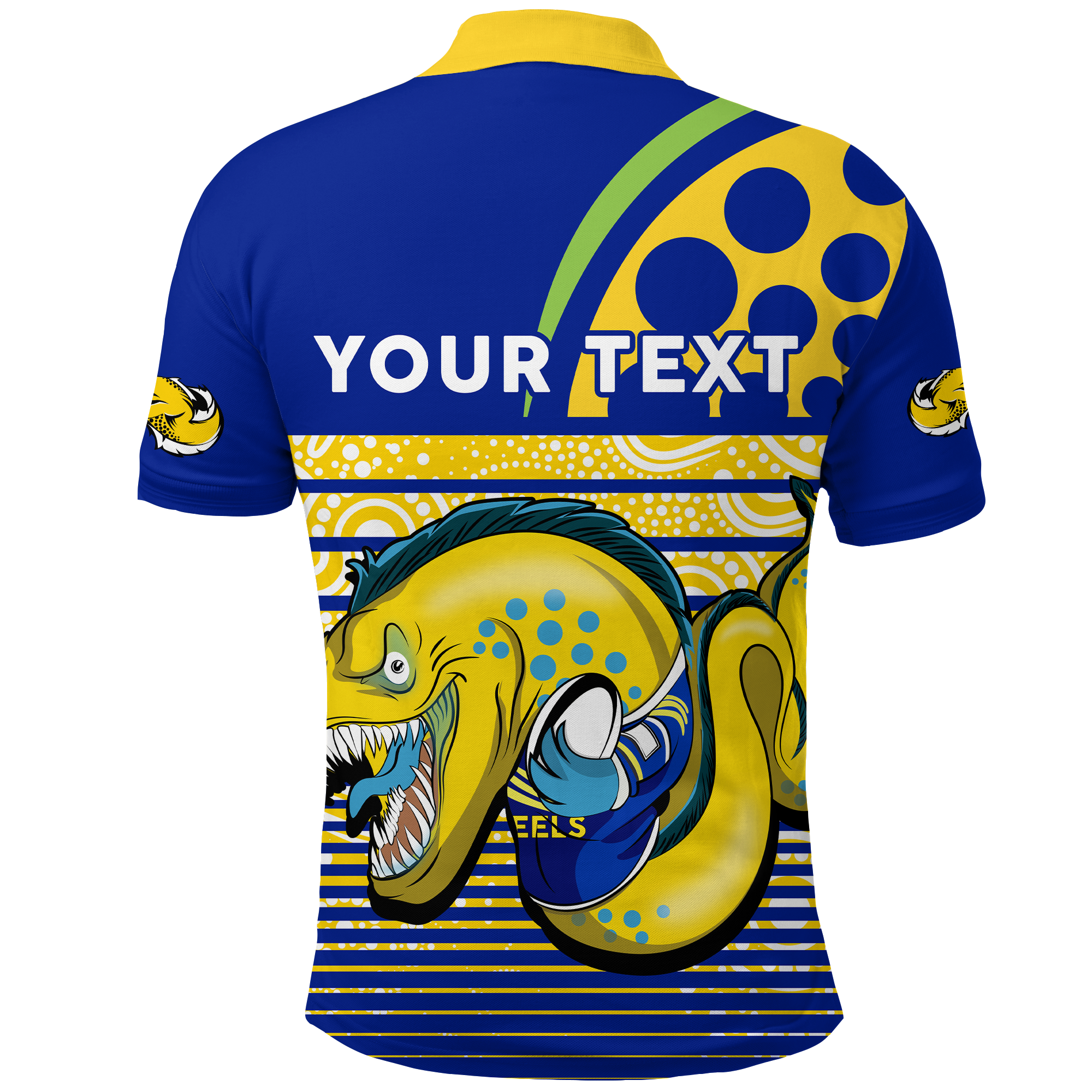 (Custom Personalised) Eels Rugby Parra Aboriginal Blue And Gold Polo Shirt - - Vibe Hoodie Shop