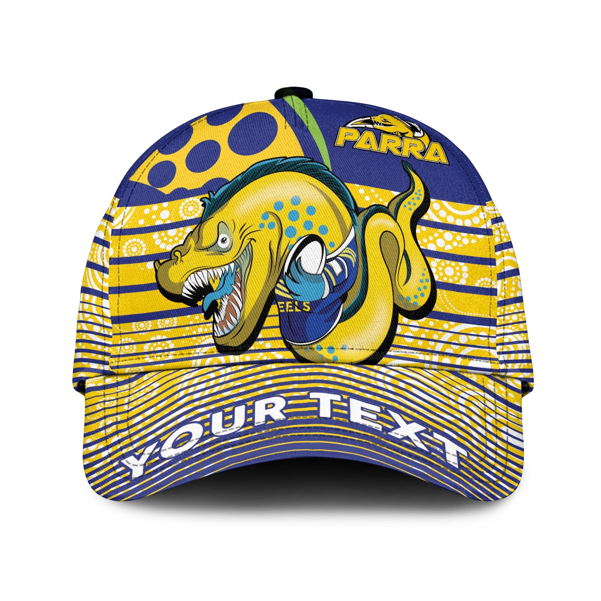 (Custom Personalised) Eels Rugby Parra Aboriginal Blue And Gold Cap - - Vibe Hoodie Shop