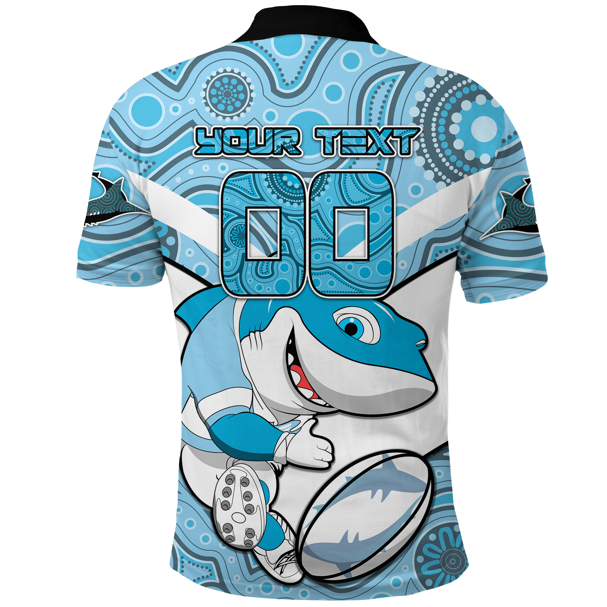 (Custom Personalised) Sharks Rugby Cronulla Australian Aboriginal Polo Shirt - - Vibe Hoodie Shop