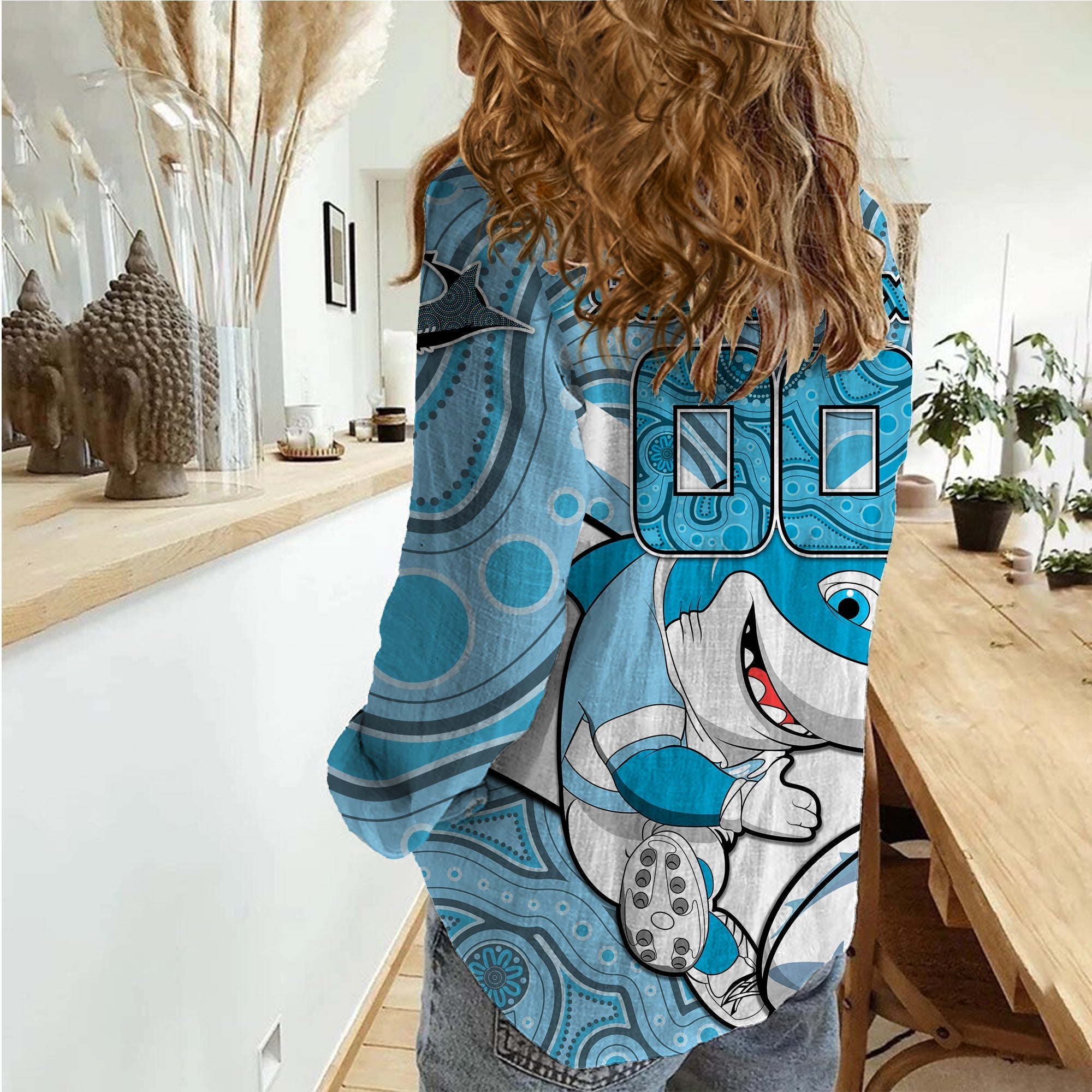 (Custom Personalised) Sharks Rugby Cronulla Australian Aboriginal Women Casual Shirt - - Vibe Hoodie Shop