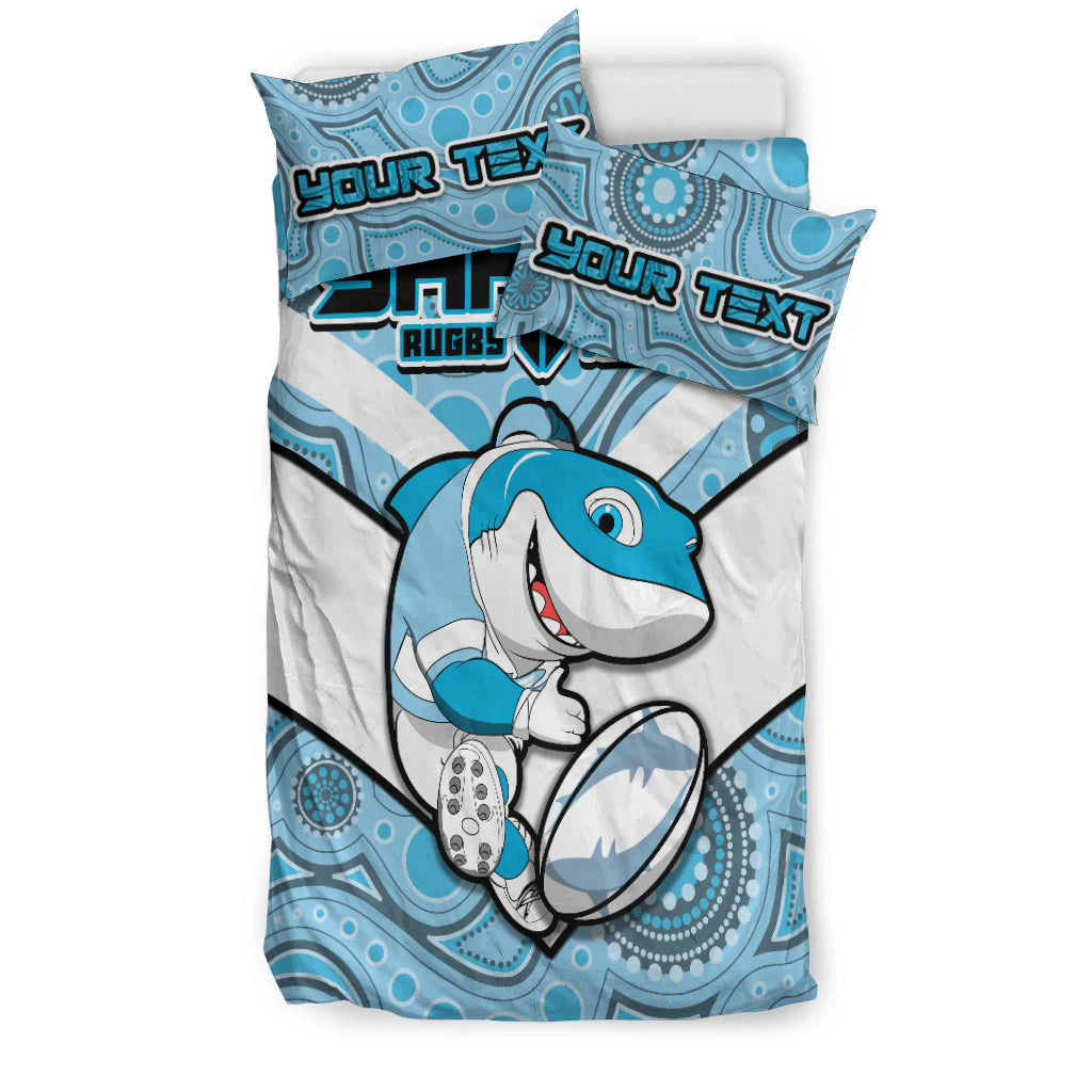(Custom Personalised) Sharks Rugby Cronulla Australian Aboriginal Bedding Set - - Vibe Hoodie Shop
