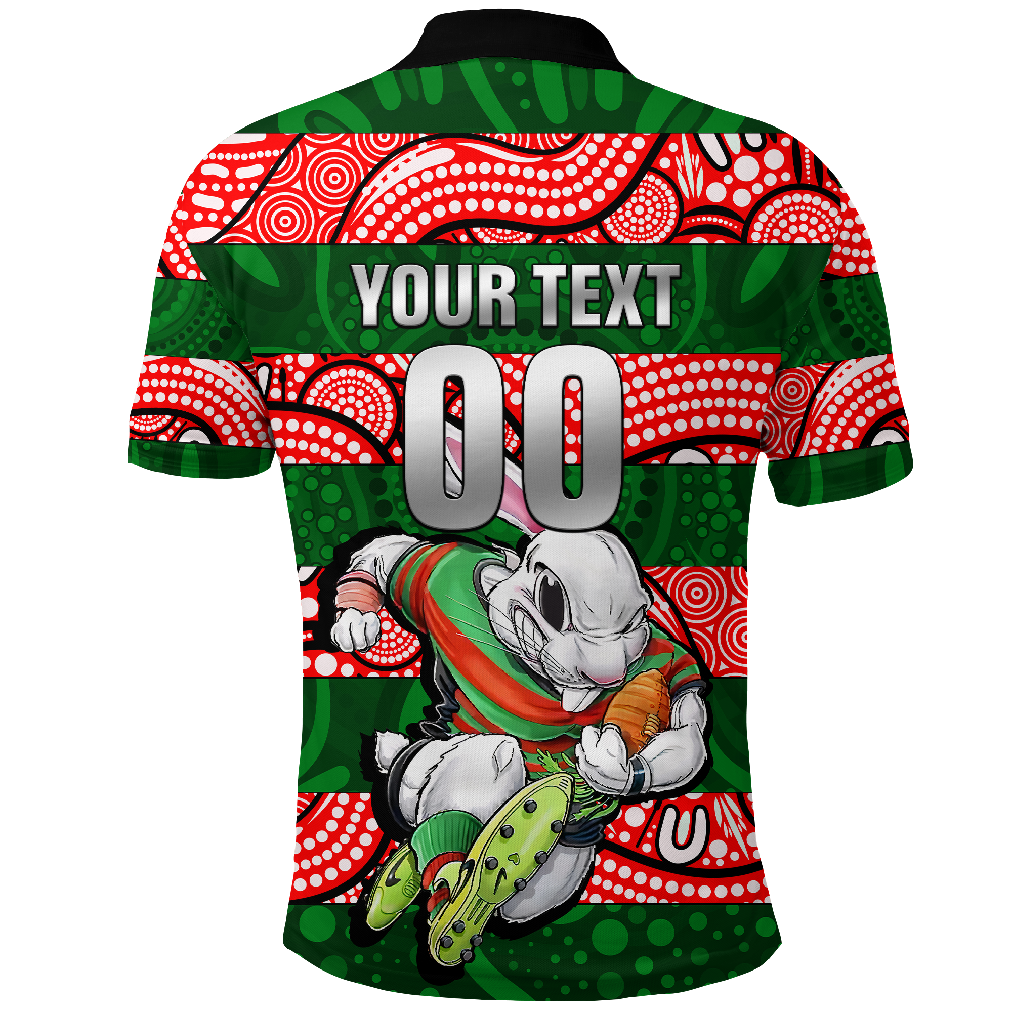 (Custom Personalised) Rabbitohs Rugby The Bunnies Aboriginal Polo Shirt - - Vibe Hoodie Shop