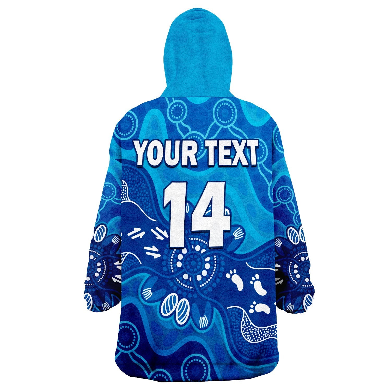 (Custom Text And Number) NSW Blues New South Wales Aboriginal Art Wearable Blanket Hoodie - Vibe Hoodie Shop