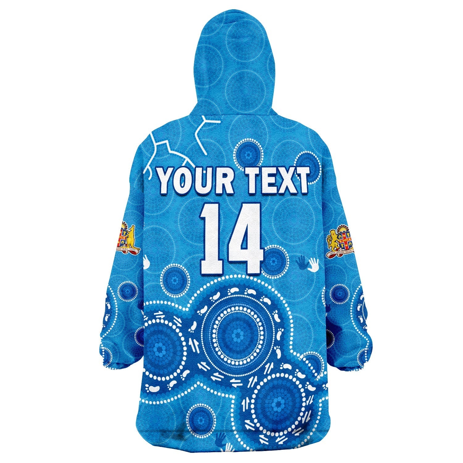 (Custom Text And Number) NSW Blues Rugby New South Wales Aboriginal Dot Painting Unique Version Wearable Blanket Hoodie - Vibe Hoodie Shop