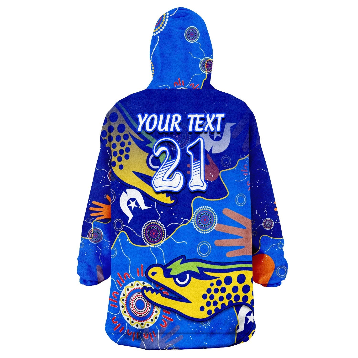 (Custom Text And Number) Parramatta Eels NAIDOC Week Torres Strait Eels Aboriginal Wearable Blanket Hoodie - Vibe Hoodie Shop