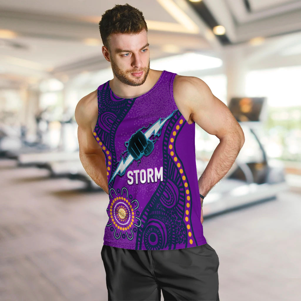 (Custom Personalised) Storm Rugby 2022 Aboriginal Art Men Tank Top - - Vibe Hoodie Shop