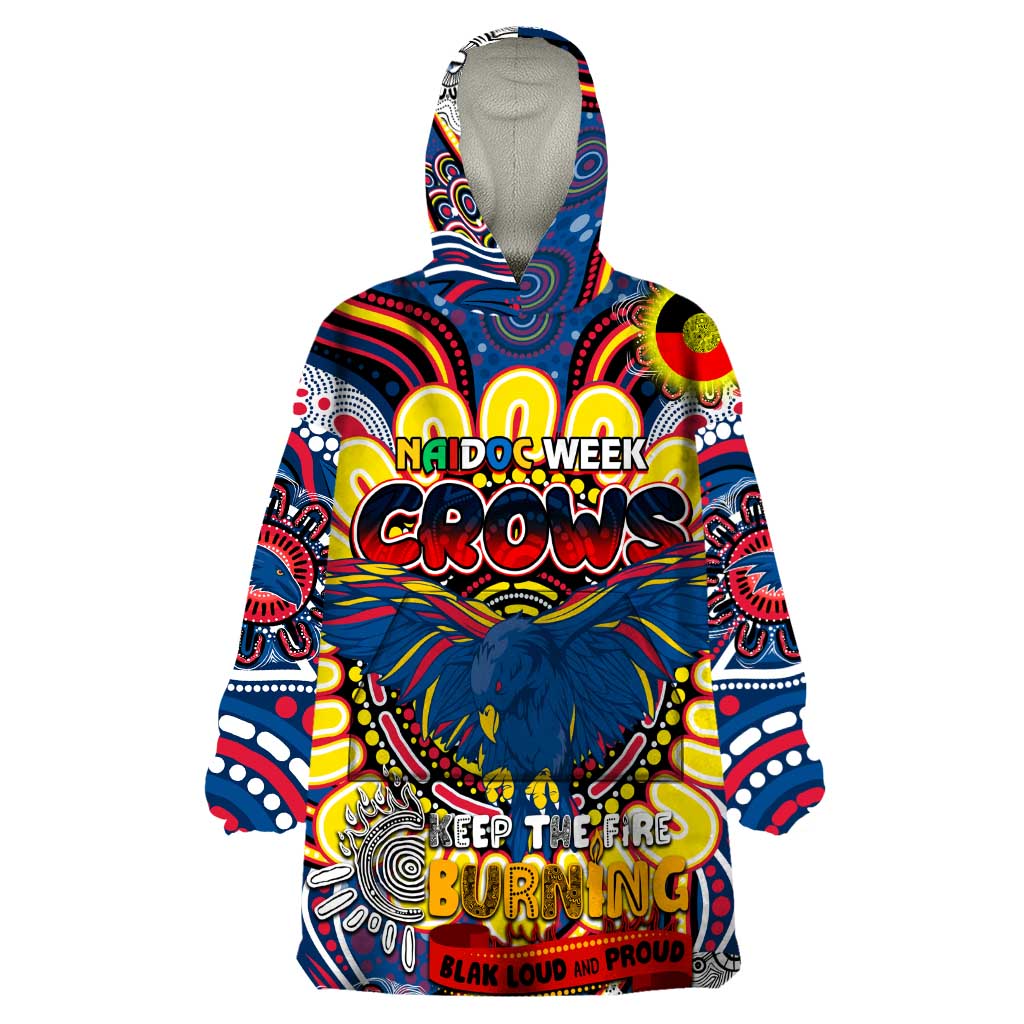 Custom Adelaide Crows NAIDOC Week 2024 Wearable Blanket Hoodie Mascot Football - Vibe Hoodie Shop