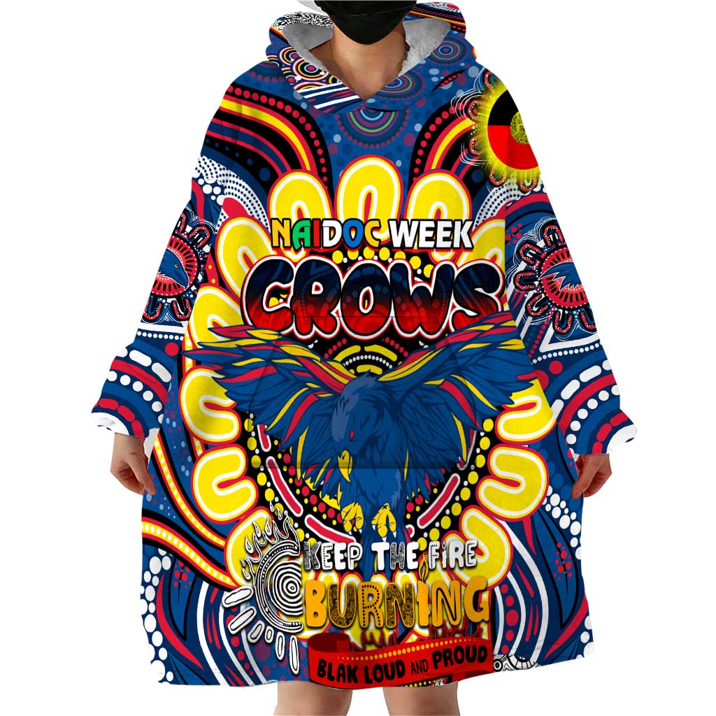 Custom Adelaide Crows NAIDOC Week 2024 Wearable Blanket Hoodie Mascot Football - Vibe Hoodie Shop