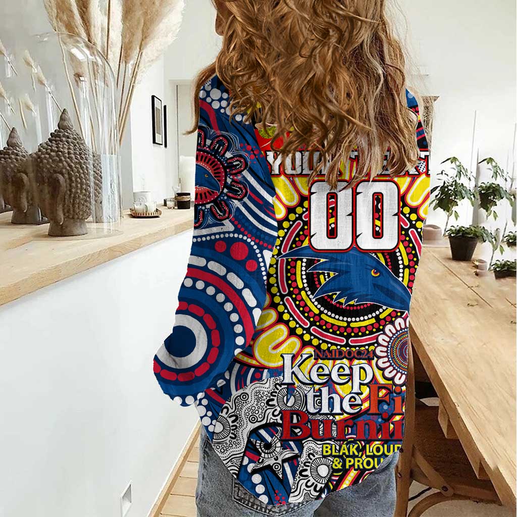 Custom Adelaide Crows NAIDOC Week 2024 Women Casual Shirt Mascot Football - Vibe Hoodie Shop