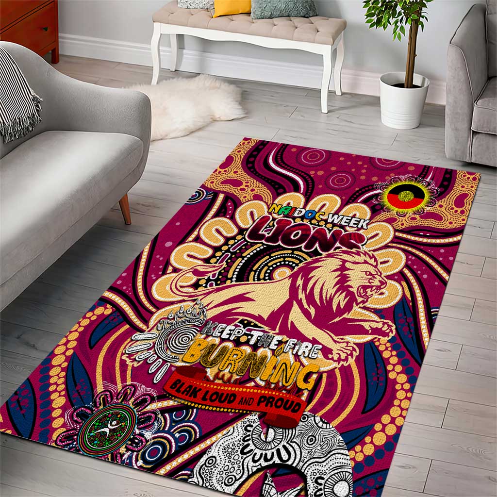 Brisbane Lions NAIDOC Week 2024 Area Rug Mascot Football - Vibe Hoodie Shop