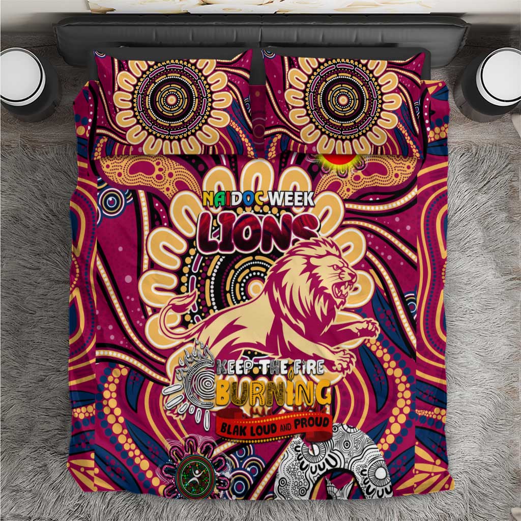 Brisbane Lions NAIDOC Week 2024 Bedding Set Mascot Football - Vibe Hoodie Shop