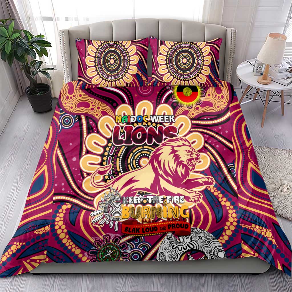 Brisbane Lions NAIDOC Week 2024 Bedding Set Mascot Football - Vibe Hoodie Shop