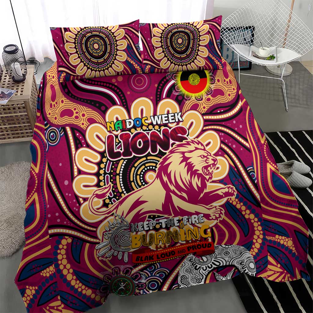 Brisbane Lions NAIDOC Week 2024 Bedding Set Mascot Football - Vibe Hoodie Shop