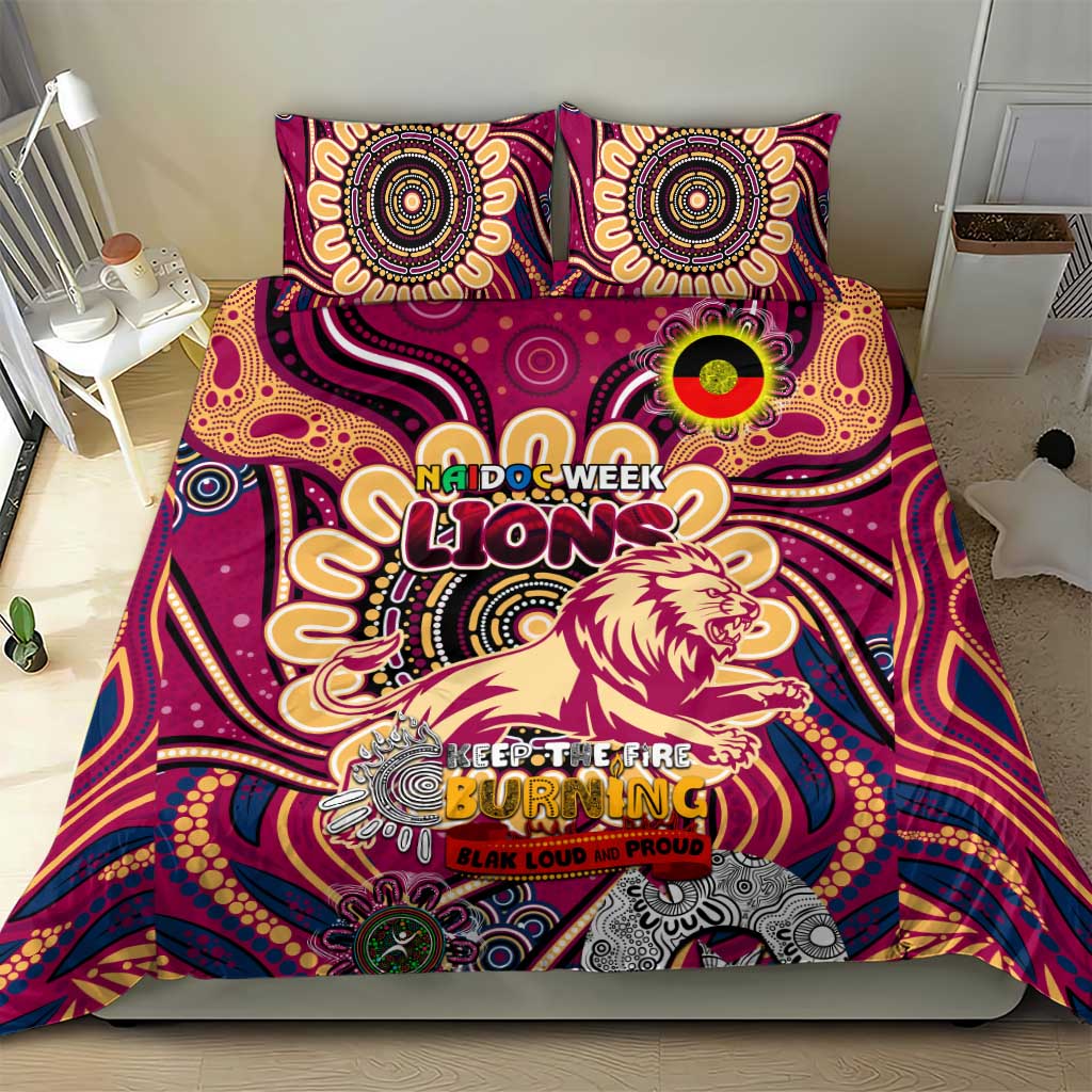 Brisbane Lions NAIDOC Week 2024 Bedding Set Mascot Football - Vibe Hoodie Shop